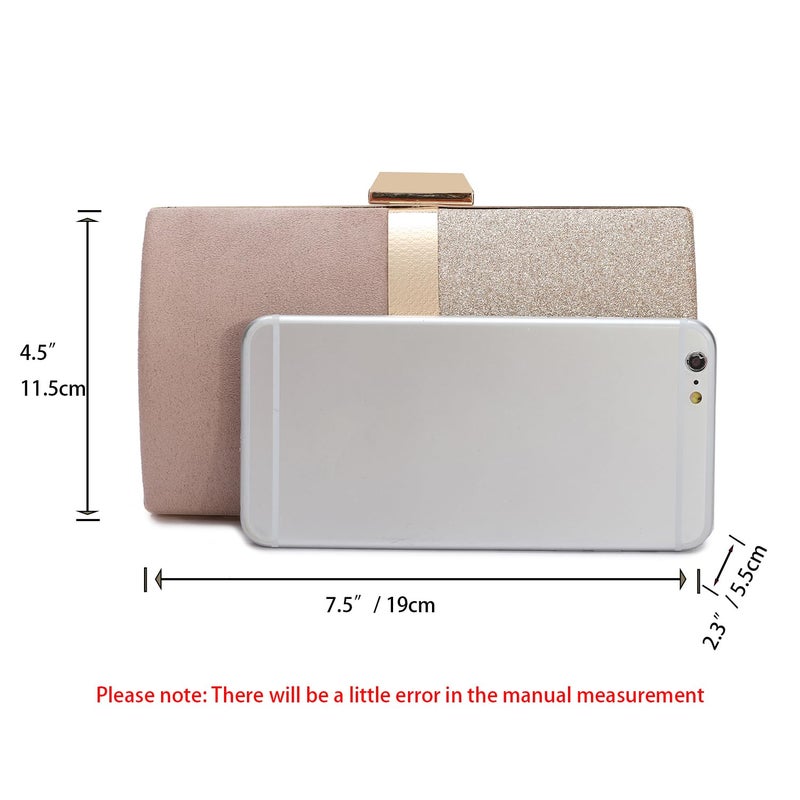 CARIEDO Glittery Color-Block Evening Clutch Bag for Women Sparkly Party Clutch Purse Elegant Wedding Prom Evening bag - Image 4